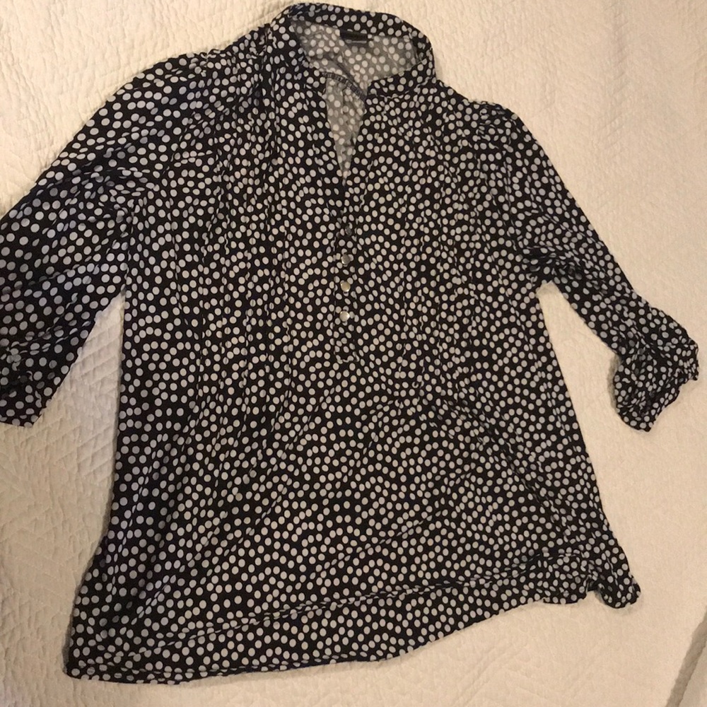 2X polka dot blouse
